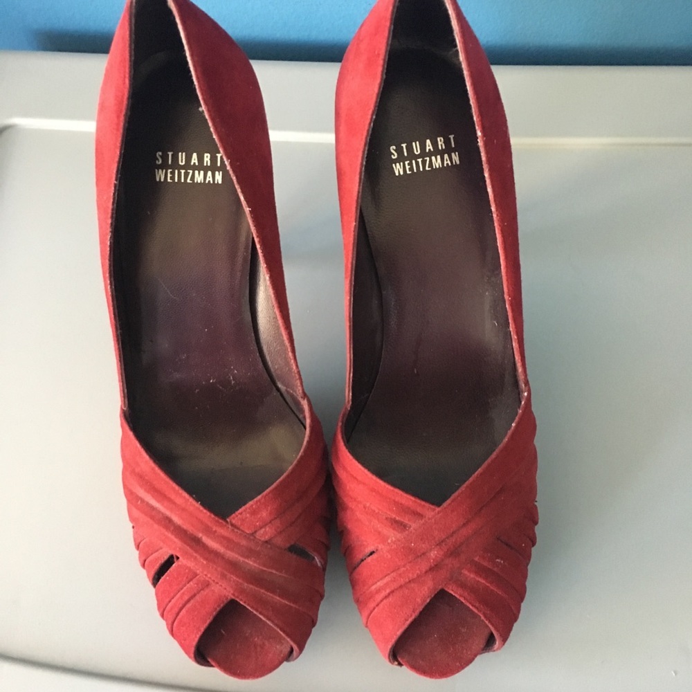 Stuart Weitzman Dark Red Heels 8.5- almost new